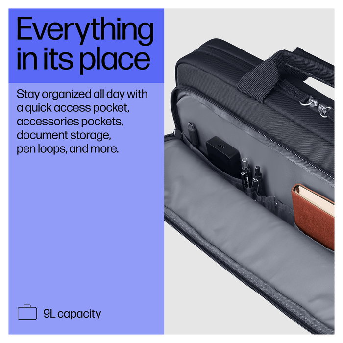 HP Maletín Bolsa para Portátil Everyday 14 Pulgadas (35.8 cm) Odyssey Gray Resistente al Agua, Tirante de Hombro, Gris, Poliéster