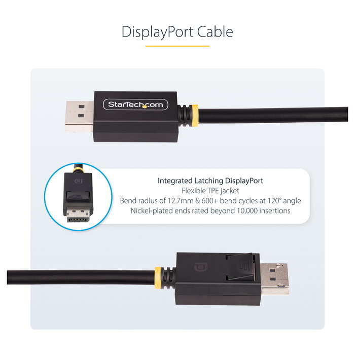 StarTech.com Cable DisplayPort 2.1 de 1m, Certificación VESA DP40, Negro
