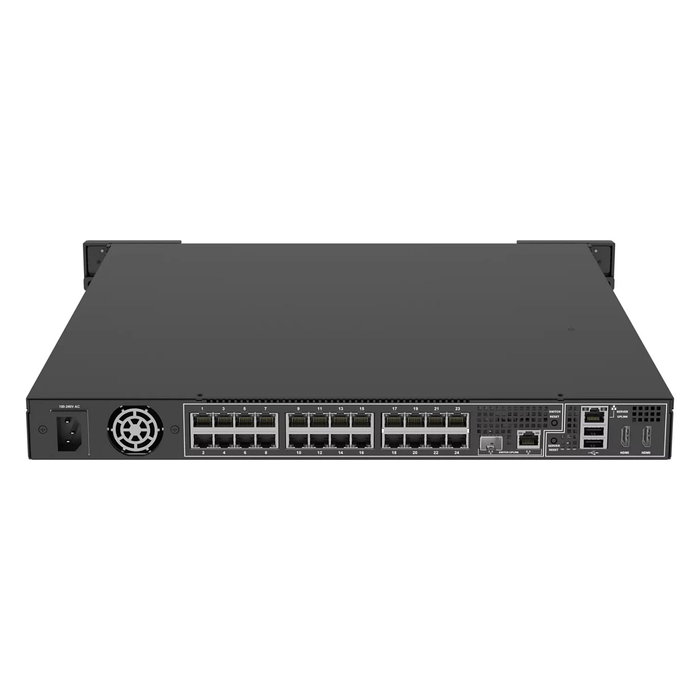 Axis S2224 MK II NVR con 24 Puertos PoE, 48 Canales, Hasta 12K, 2x HDD 6TB + SSD 256GB, Rack 1U Negro - Modelo EUR