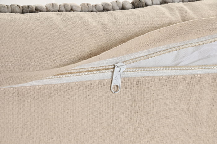 DKD Home Decor Cojin Boho Beige 30 x 50 cm (2 Unidades) Algodon Poliester Hecho a Mano