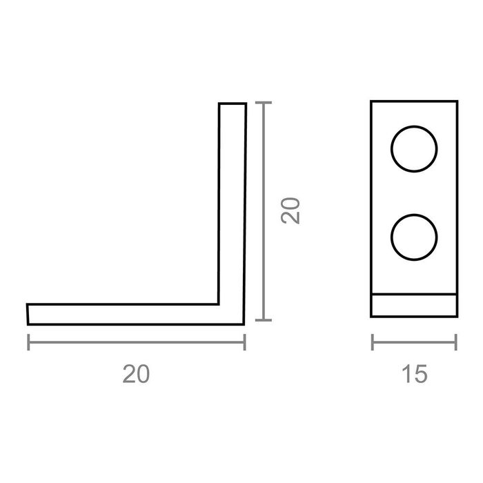 Edm Ángulo Refuerzo An02 Acero Zincado 20 x 20 x 15 mm Pack 4 Unidades