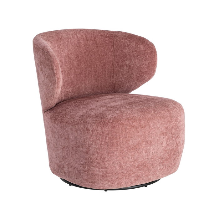 Sillón Giratorio Rosa Tejido-Madera 73 X 68 X 74 cm