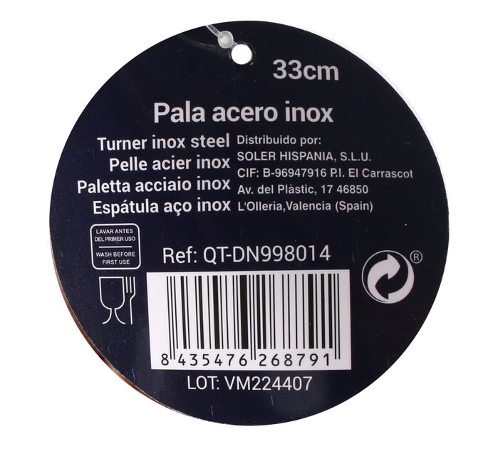 Quttin Pala Acero Inoxidable 33 cm 33x8 cm (18 Unidades)