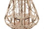 DKD Home Decor Portavelas de Yute y Cristal Natural