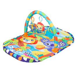 Playgro Cozy Oasis Gimnasio de Juegos - Multilingüe, para Todas las Edades, Estimulación Sensorial, con Animales de Peluche, Plegable y Portátil