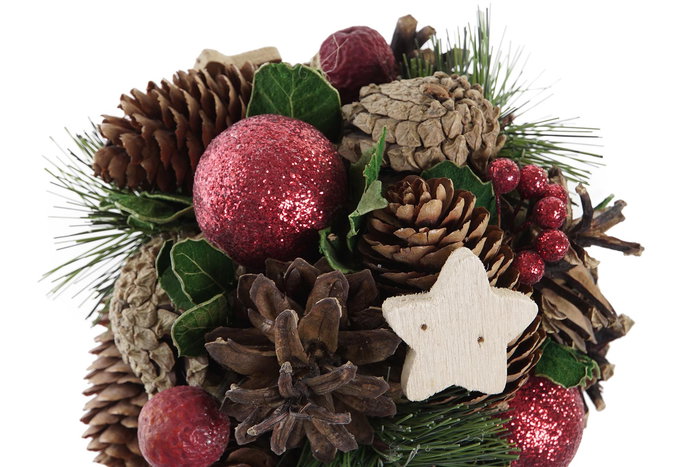 DKD Home Decor Bola Decoracion Navidad Tradicional Verde Rojo 14 x 14 x 14 cm (6 Unidades)