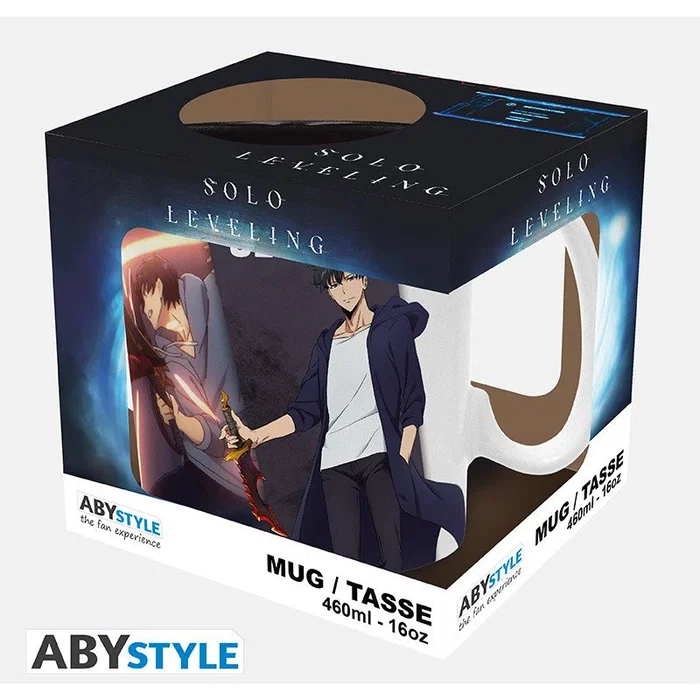 Abystyle Taza Solo Leveling Jinwoo & Igris 460ml cerámica apta microondas y lavavajillas para fans