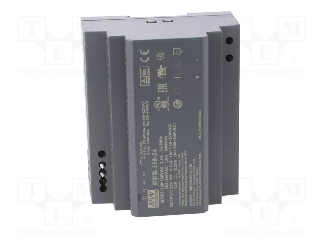 Meanwell HDR-150-24 Fuente de alimentación 24V 150W Carril DIN Meanwell HDR-150-24 Fuente de alimentación 24V 150W Carril DIN