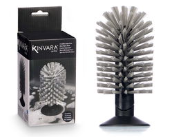 Kinvara Escobilla Limpia Vaso 7 cm x 15 cm x 7 cm Gris Negro (Set de 12)