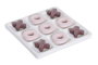 DKD Home Decor Juego de Mesa Tic Tac Toe de Cemento Marrón y Blanco