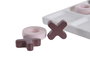 DKD Home Decor Juego de Mesa Tic Tac Toe de Cemento Marrón y Blanco