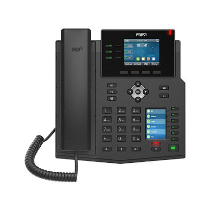 Fanvil X4U V2 Teléfono IP VoIP PoE 12 Líneas LCD 7.11 cm Negro