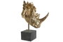 DKD Home Decor Figura de Rinoceronte en Resina Dorado