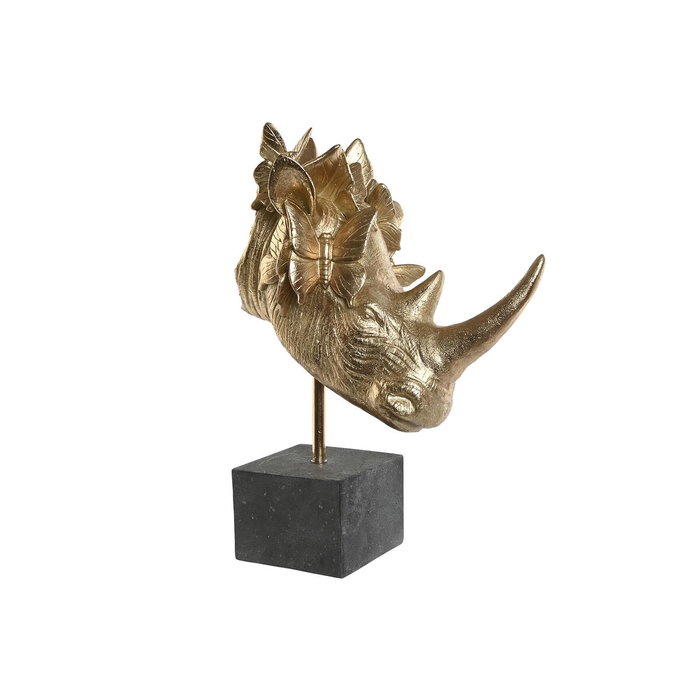 DKD Home Decor Figura de Rinoceronte en Resina Dorado DKD Home Decor Figura de Rinoceronte en Resina Dorado