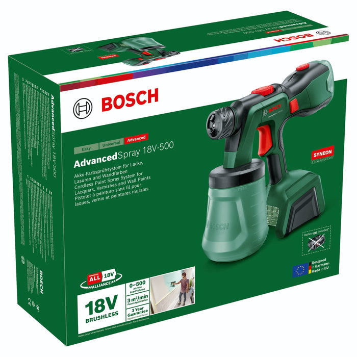 Bosch AdvancedSpray 18V-500 Pistola de Pulverización con Batería de 4,0 Ah y Cargador Bosch AdvancedSpray 18V-500 Pistola de Pulverización con Batería de 4,0 Ah y Cargador