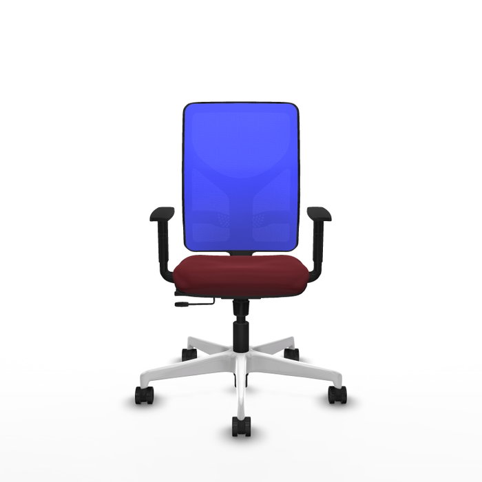 PIQUERAS Y CRESPO Silla de oficina Motilla con mecanismo Sincro/Traslack, Granate y Azul