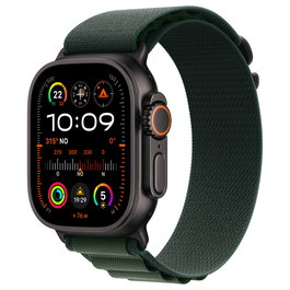 Apple Watch Ultra 2 GPS + Cellular 49mm Caja de Titanio Negro con Correa Alpine Loop Verde Oscuro Talla M