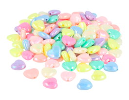 Innspiro Cuentas de Plástico en Forma de Corazón Multicolor Pastel Irisado 12mm