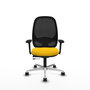 PIQUERAS Y CRESPO Silla de oficina Cilanco con mecanismo Sincro/Traslack, Amarillo y Negro