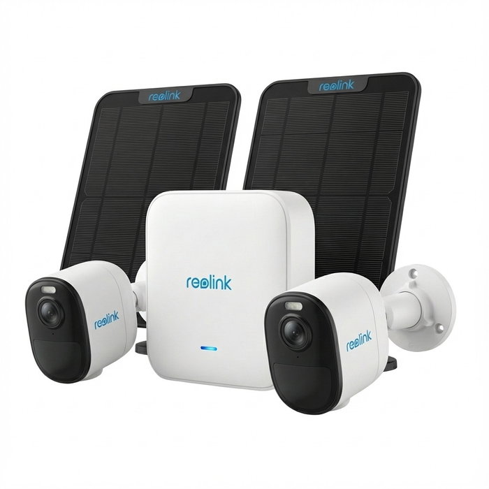 Reolink Hub 1 mit 2x Argus B350 + 2x Solarpanel Kit de Vigilancia con Panel Solar
