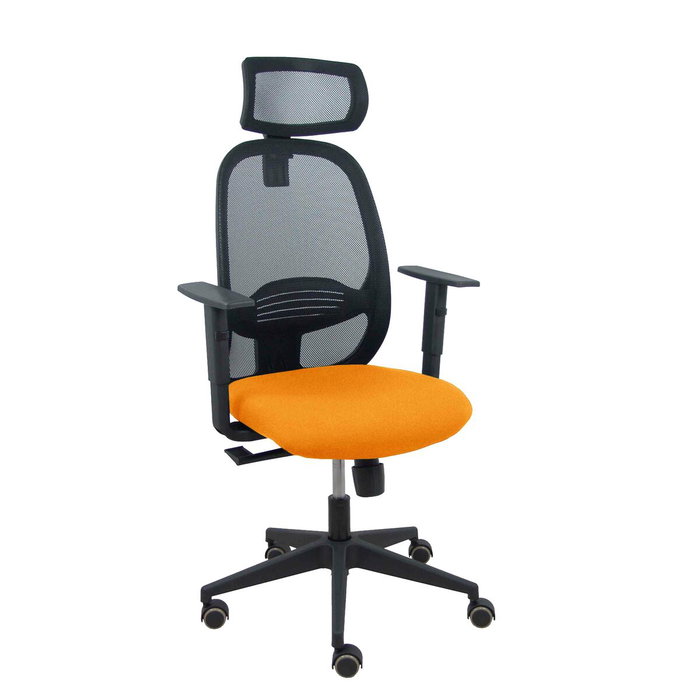 PIQUERAS Y CRESPO Silla Cilanco con Mecanismo Sincro, Asiento Naranja y Malla Negra PIQUERAS Y CRESPO Silla Cilanco con Mecanismo Sincro, Asiento Naranja y Malla Negra