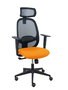 PIQUERAS Y CRESPO Silla Cilanco con Mecanismo Sincro, Asiento Naranja y Malla Negra