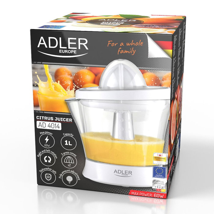 Adler Exprimidor Ad 4014 Blanco 60 W 1 L