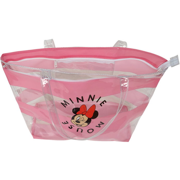 Bolso Mujer Minnie Mouse Beach Rosa Transparente