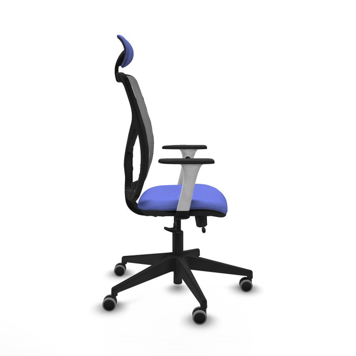 PIQUERAS Y CRESPO Silla de oficina Motilla con mecanismo Sincro/Traslack, Azul claro y Gris