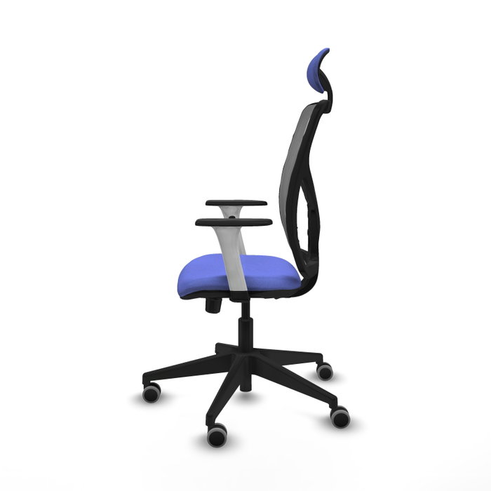 PIQUERAS Y CRESPO Silla de oficina Motilla con mecanismo Sincro/Traslack, Azul claro y Gris