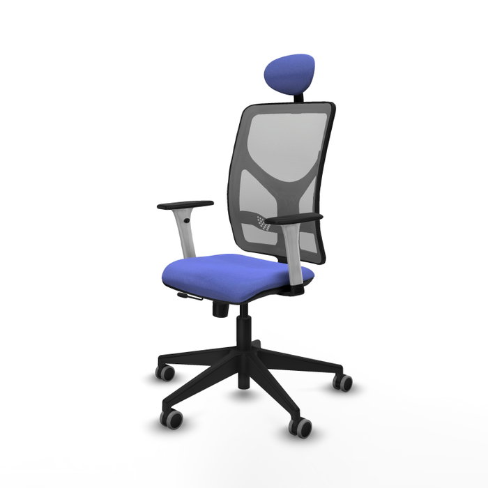 PIQUERAS Y CRESPO Silla de oficina Motilla con mecanismo Sincro/Traslack, Azul claro y Gris