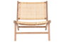 DKD Home Decor Silla de Teca y Ratán Natural