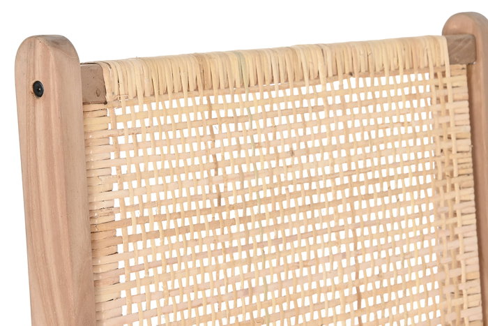 DKD Home Decor Silla de Teca y Ratán Natural
