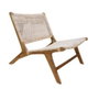 DKD Home Decor Silla de Teca y Ratán Natural