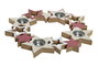 DKD Home Decor Portavelas de Madera Rojo y Blanco con 4 Velas