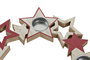 DKD Home Decor Portavelas de Madera Rojo y Blanco con 4 Velas