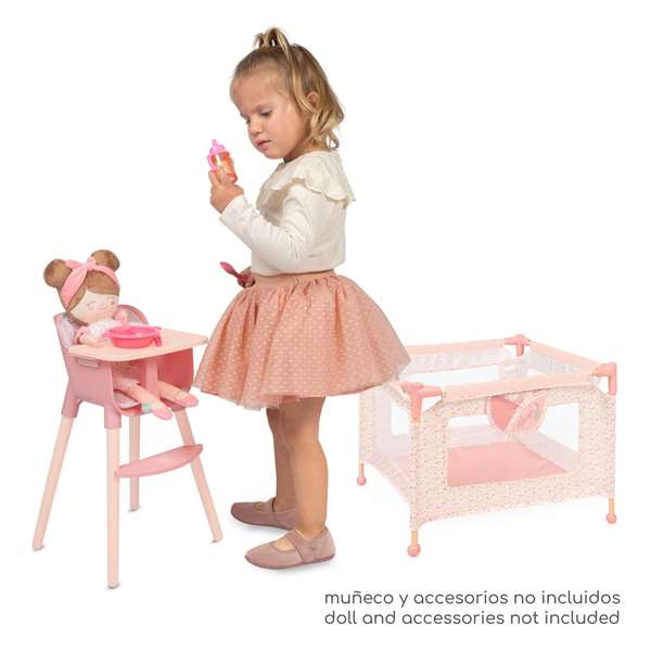 Decuevas Conjunto Trona-Parque para Niños de 3+ Años, Fabricado en Metal, Plástico y Poliéster