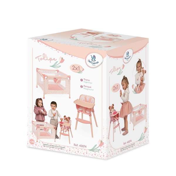 Decuevas Conjunto Trona-Parque para Niños de 3+ Años, Fabricado en Metal, Plástico y Poliéster