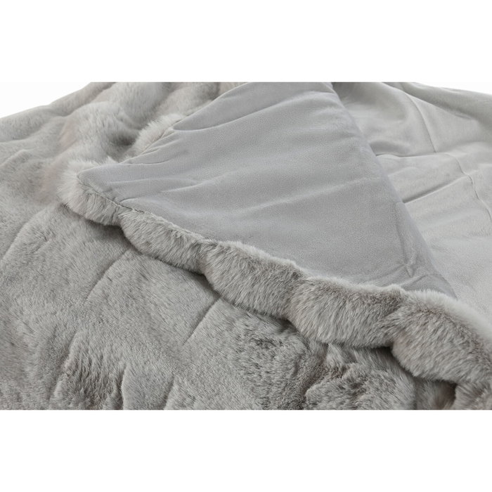 DKD Home Decor Manta de Poliéster Gris Claro 220x240x1 cm DKD Home Decor Manta de Poliéster Gris Claro 220x240x1 cm