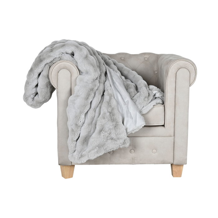 DKD Home Decor Manta de Poliéster Gris Claro 220x240x1 cm DKD Home Decor Manta de Poliéster Gris Claro 220x240x1 cm