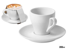 VESSIA Taza de Café con Leche Larga Blanca 200ml (Pack de 24)