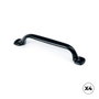Rei Modelo 580 Tirador Asa para Mueble de Zamak Negro Mate 96mm, 4 Unidades en Blíster