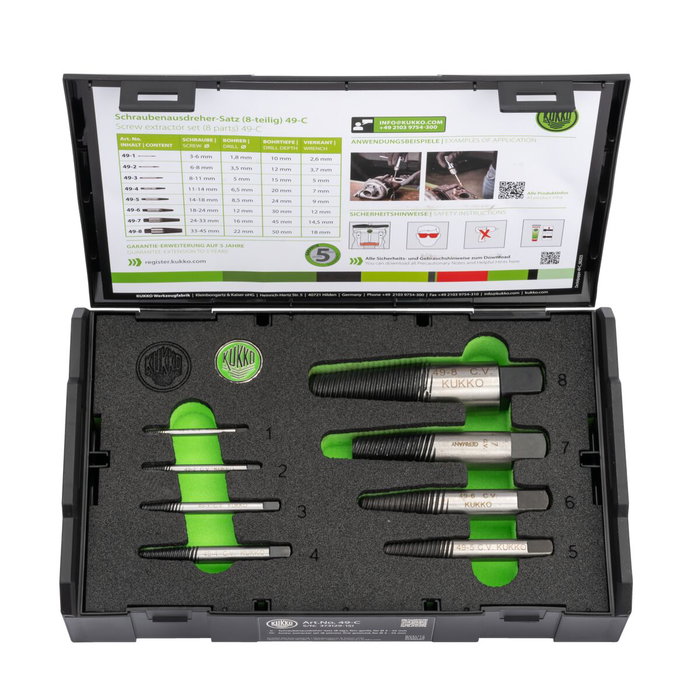 Extractor de tornillos KUKKO 18-24 mm