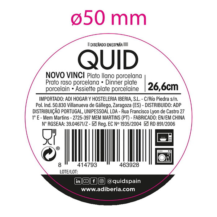 Quid Plato Llano Novo Vinci 26,6 cm Blanco