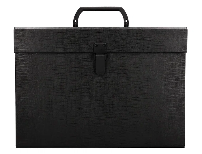 Liderpapel Maletín con fuelle y asa, cartón forrado, 19 departamentos, 255x390x120 mm, colores surtidos