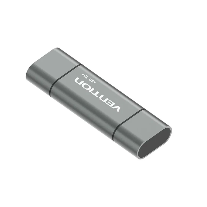 Vention Lector de Tarjetas Externo USB 3.0 CCHH0 - MicroSD/SD, 5000 Mbps, Gris Aluminio, USB-A/C/Micro-USB, Plug & Play