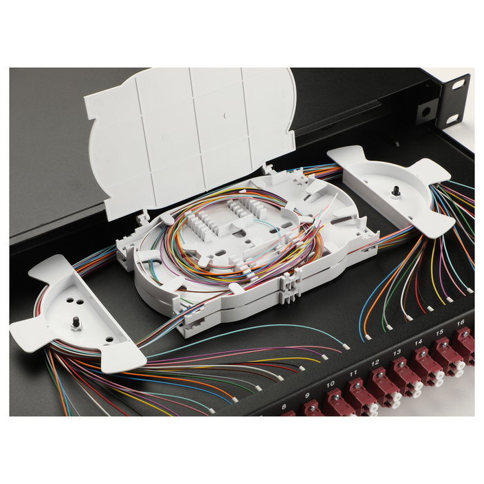 EQUIP Caja de empalme de fibra óptica 24 puertos LC-Duplex OM4 1U