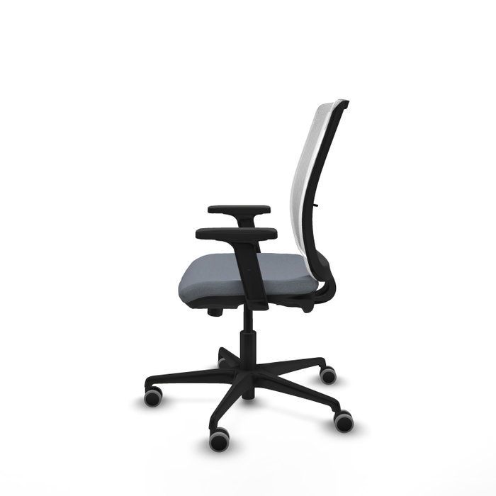 PIQUERAS Y CRESPO Silla de oficina Haches con mecanismo Sincro/Traslack, Gris y Blanco