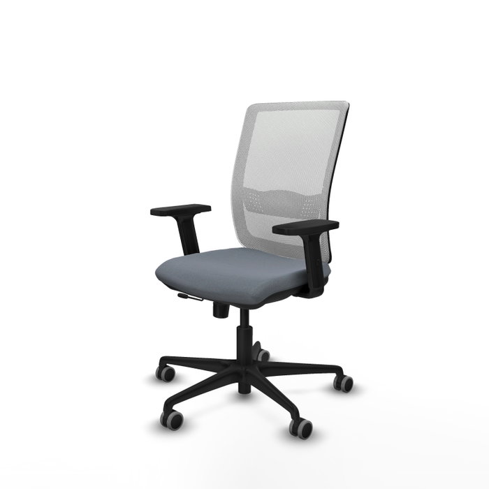 PIQUERAS Y CRESPO Silla de oficina Haches con mecanismo Sincro/Traslack, Gris y Blanco