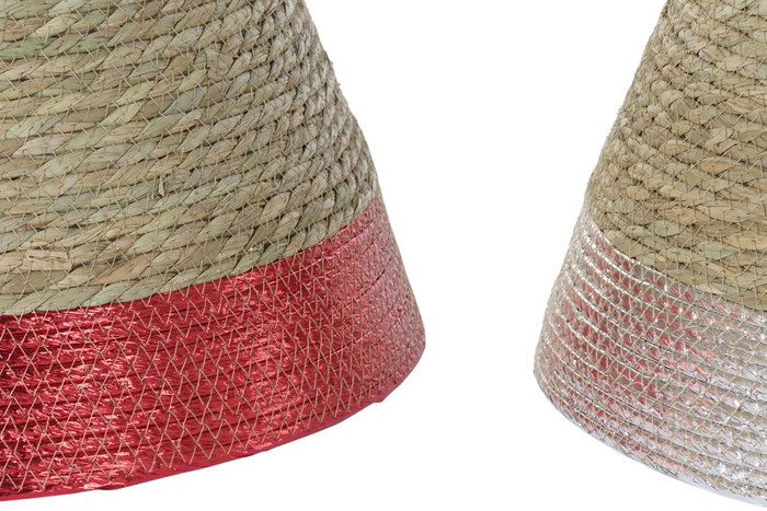 DKD Home Decor Base para Árbol de Navidad de Fibra Seagrass, Surtido de 3 Unidades